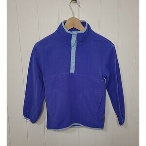 ATHLETA GIRL Top Sz Medium 8/10 Blue Fleece Pullover Sweatshirt Pockets
